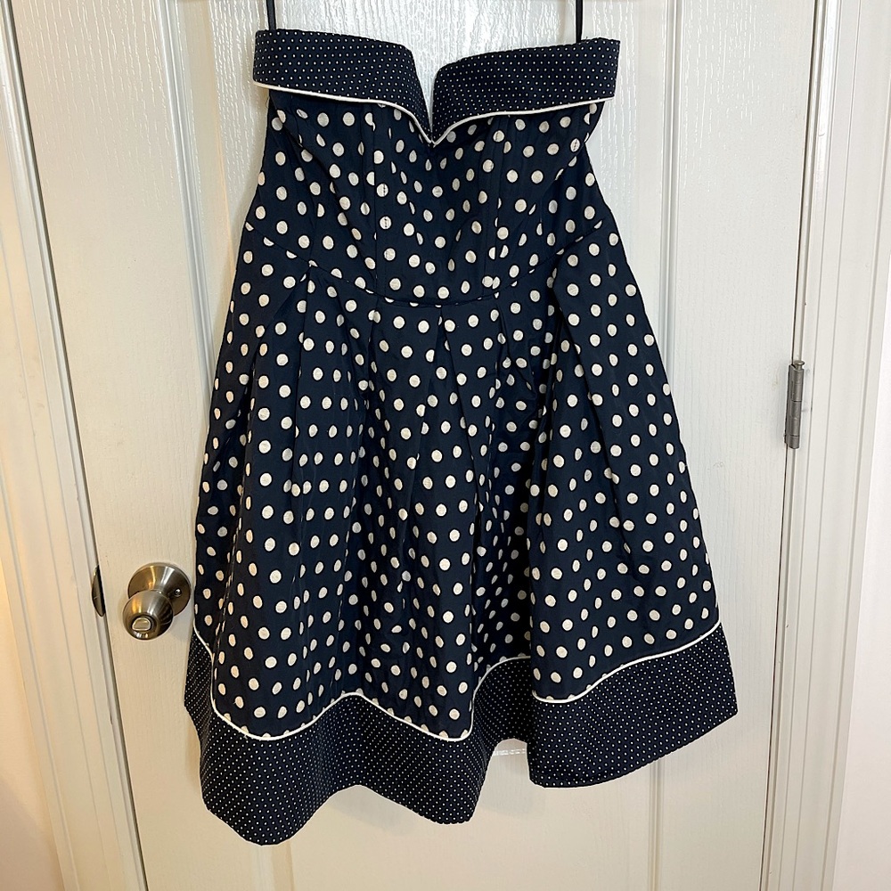 Navy & white polka dot dress!